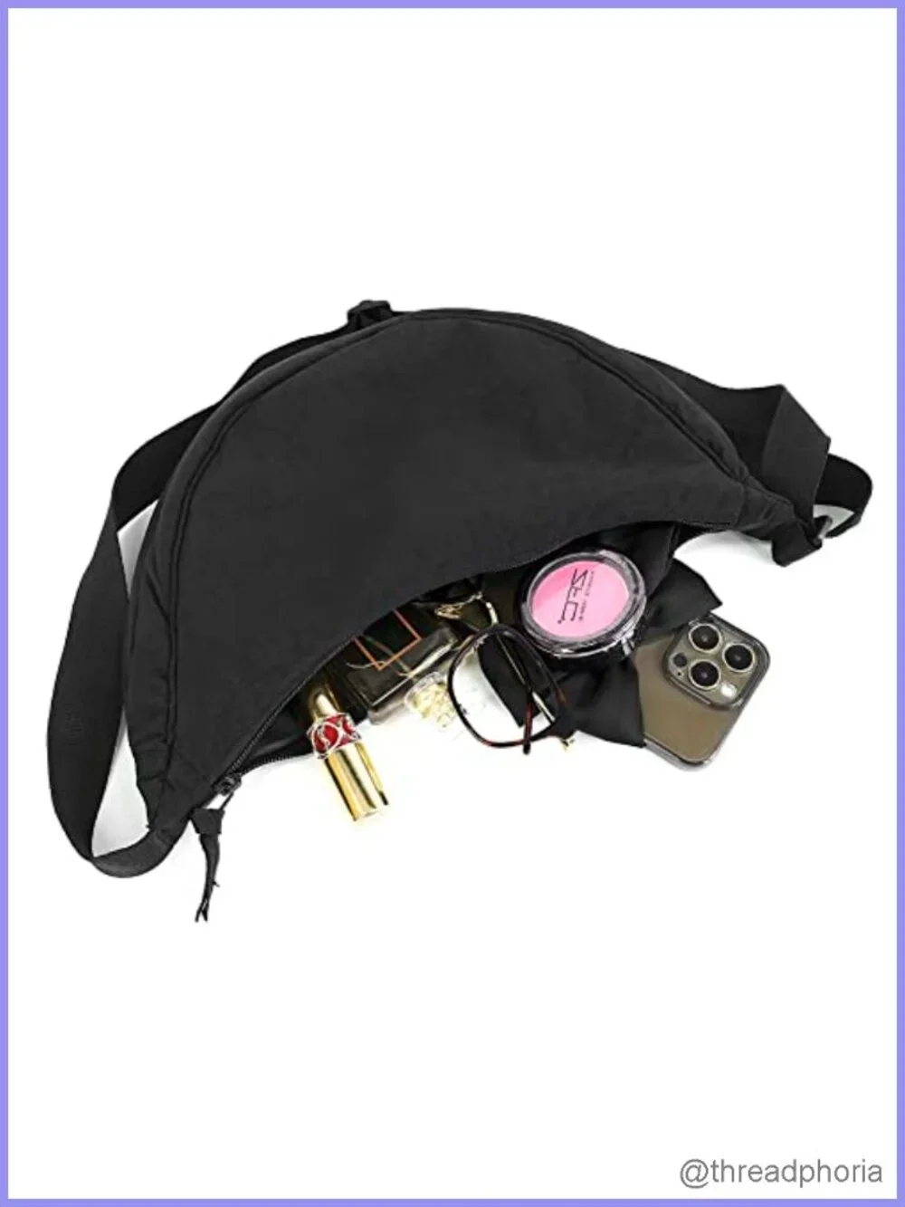 Nylon Crescent Hobo Crossbody Bag Lightweight Waterproof Adjustable Strap